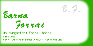 barna forrai business card